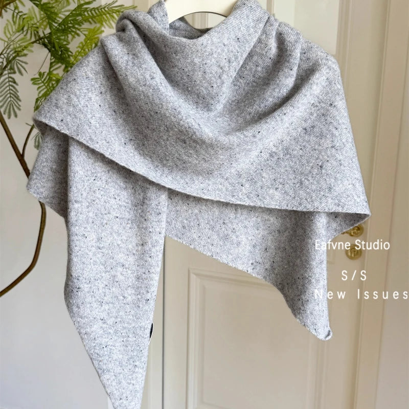 Japanese 100% Wool Long Triangle Scaf Elegant Oversized Women Big Shawl Knited Scarves Popular trip Party Scarf 180cm