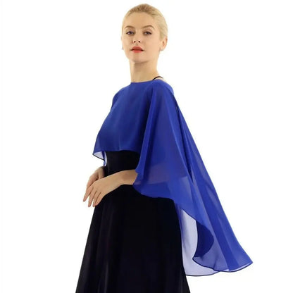 New Fashion Soft Wedding Capes Long Solid Color Chiffon Shrug Sunscreen Wraps Womens Ladies