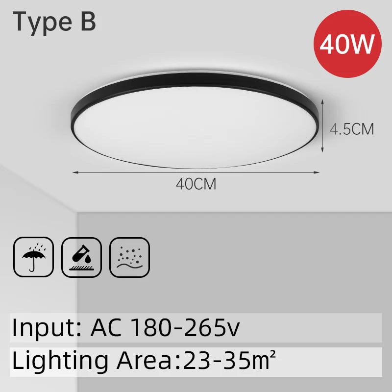 LED Ceiling Lamp 15W~50W Kitchen Light Fixture Bedroom Corridor Lustre Plat Led Lights Living Room Decor 220V Ceiling Chandelier