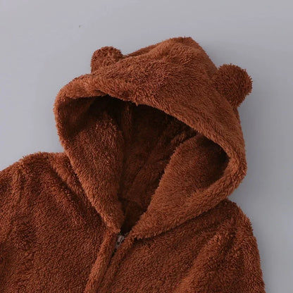 2025 New Sexy Onesies for Women Plush Hooded Bum Open Ass Flap Jumpsuit Thicken Pajamas Solid Long-Sleeve Zipper Sleepwear