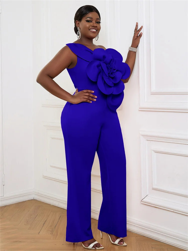 Wmstar Women Jumpsuit Flowers Single Sleeved Luxry African Romper New in Summer Fashion Street Wear Wholesale Dropshipping 2025