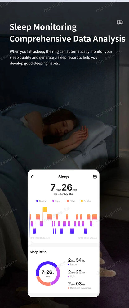 2026 New Smart Ring Lady Heart Rate Sleep Health Monitor Menstrual cycle detection IP68 Waterproof Fashion Sport Rings Women Men