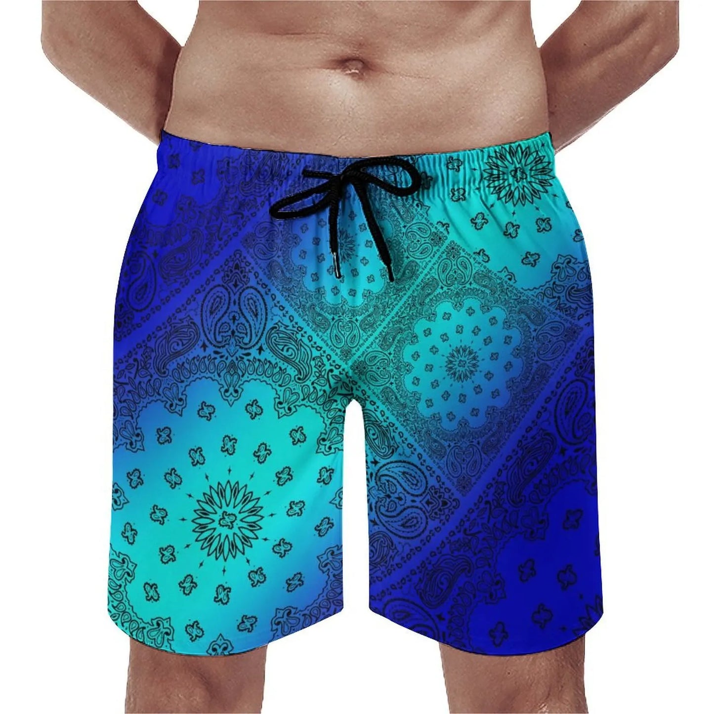 Customizable Bandana Men'S And Women'S Swimsuits Women One Piece Swimsuits Men Swimming Trunks And Beach Couple Outfits
