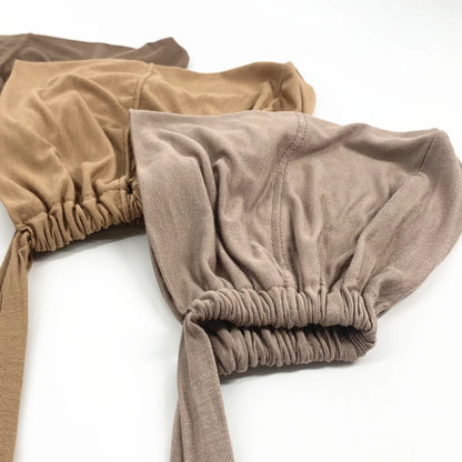 82 Colors Tie-Back Undercaps Fashion Women's Inner Hijab Muslim Cap Bonnet Plain Islamic Cotton Spandex Jersey DEW Underscarf