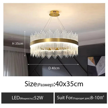 Modern Luxury Crystal Ceiling Chandelier Stainless Steel Living Room Lights Home Decor Dining Room Pendant Lamp Interior Bedroom