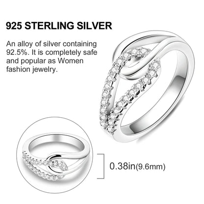 925 Sterling Silver Infinite Love Ring Original Luxury Design Zircon Finger Rings For Women High Quality Wedding Jewelry Gift