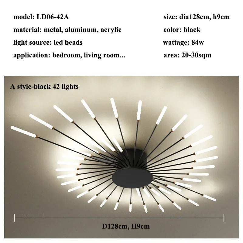 Modern Firework s Led Ceiling Lamp Creativity Living Dining Room Ceiling Chandelier Home Lighting Bedroom Light Luster Luminaire