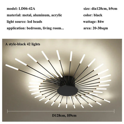 Modern Firework s Led Ceiling Lamp Creativity Living Dining Room Ceiling Chandelier Home Lighting Bedroom Light Luster Luminaire