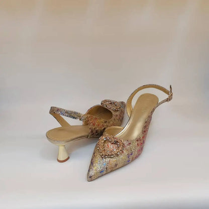 Italian Shoes and Bags Matching Set Women Heel Party Italian Design Wedding High Heels With Match Bags Good Quality