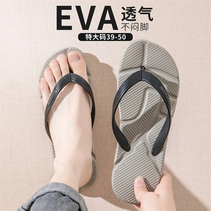 Summer Men's Flip Flops Plus Size 49 50 Soft Comfort Breathable Slippers Non-Slip House Outdoor Beach Slides Massage Flip Flops
