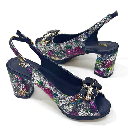 Venus Chan Italian Design Shoes and Bags Matching Set 2024 Women High Heel Party Purple Color Nigeria Wedding Bigger Size Shoes