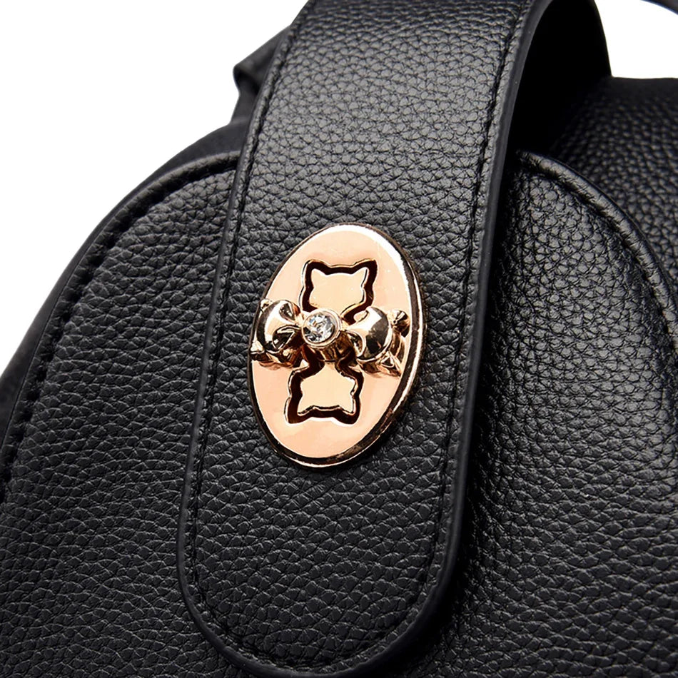 2024 New Fashionable Women's Backpack High Quality Soft Leather Women Shoulder Bag Famous Luxury Brand Female Handbag Sac A Main