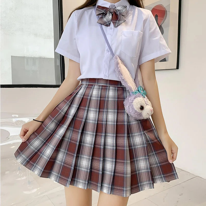 Japanese Bow Tie Skirt Set Student Pleated Skirt Jk Uniform Korean School Sexy Girl Preppy Style Seifuku Japanese School Uniform