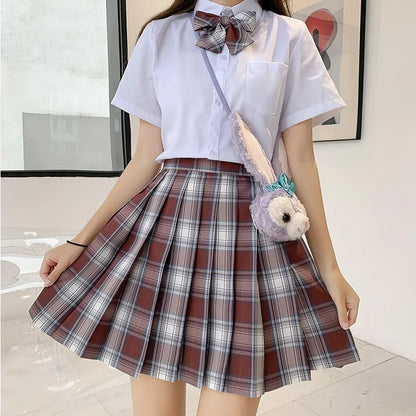 Japanese Bow Tie Skirt Set Student Pleated Skirt Jk Uniform Korean School Sexy Girl Preppy Style Seifuku Japanese School Uniform