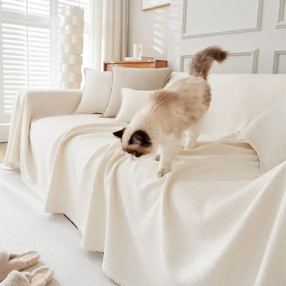 1pcs Solid color Sofa Cover Simple Anti-cat Scratch Solid Color Cushion Home Living Room Seat Dustproof Blanket