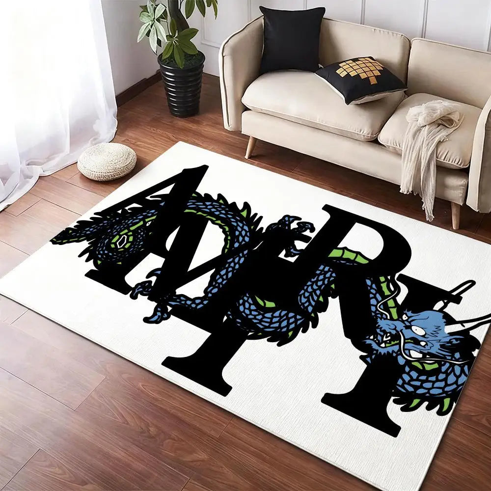 Brand Logo A-Amiri Floor Mat Soft Thickened Non-Slip Washable Door Mat for Living Room Home Decor Flannel Rugs