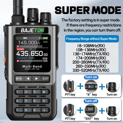 BAJETON BJ-8300 10W Ham Radio Shortwave HF SSB CB Walkie Talkie AM USB LSB CW Bluetooth Programming Handheld Two Way Radio