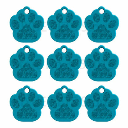 Wholesale 100Pcs Paw Pet Dog ID Tag Custom Engraved Name Plate Phone Dogs ID Tags Personalized Aluminum Pet Pendant Key Chain
