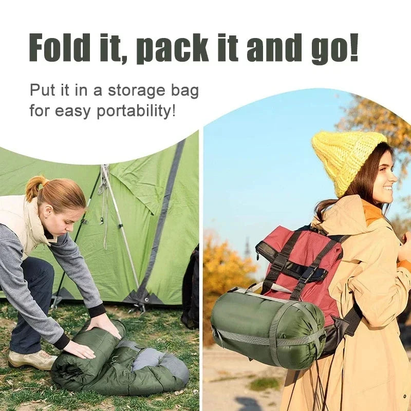 Portable Envelope Sleeping Bag Lightweight Warm Outdoor Camping Sleep Sack for Hiking Travel Backpacking Tent Spring Autumn