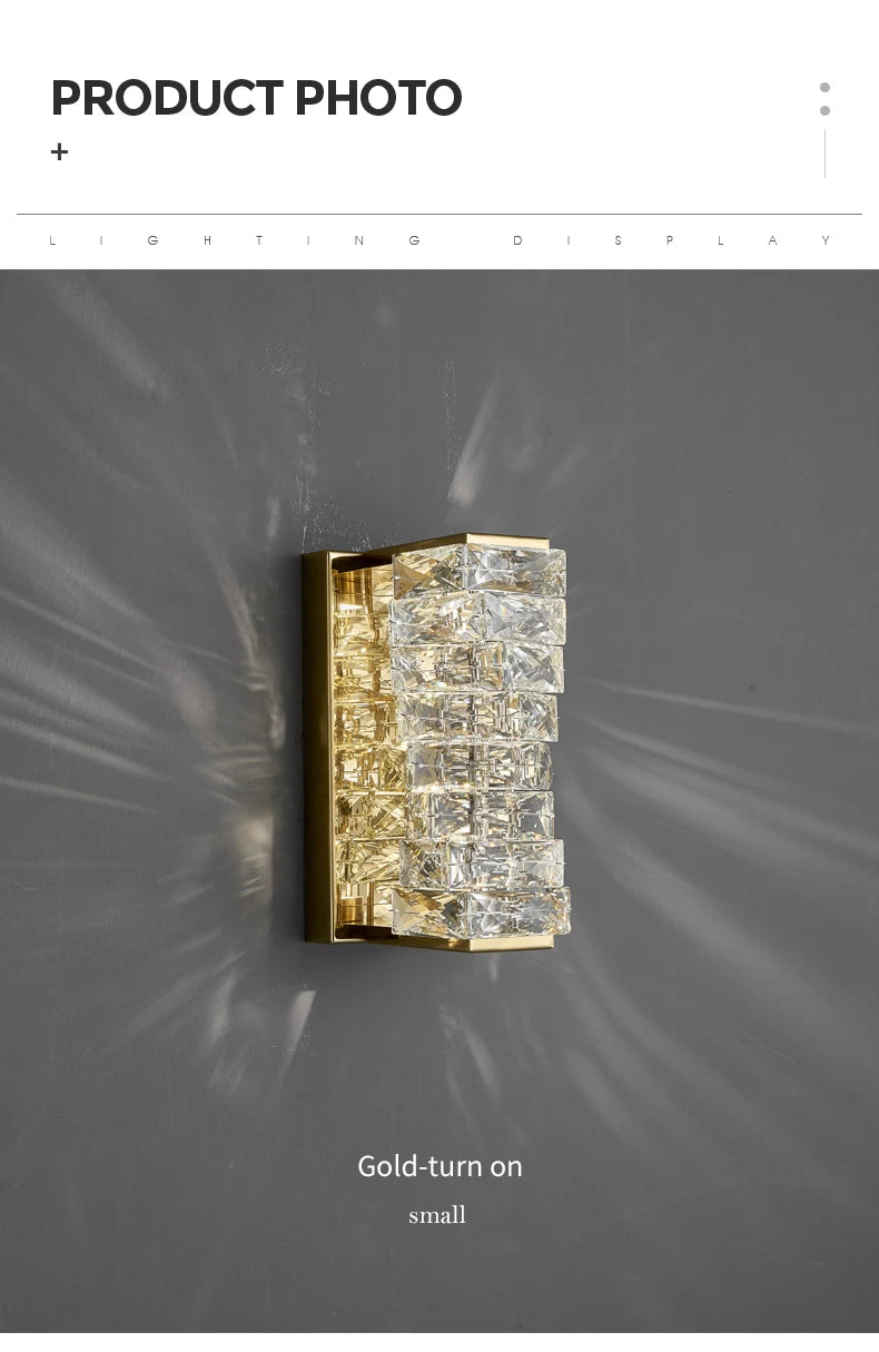 Luxury Crystal Wall Lamp Modern LED Sconce Chrome Gold Mirror Wall Light For Living Room Bedroom Aisle Indoor Decor Vanity Light