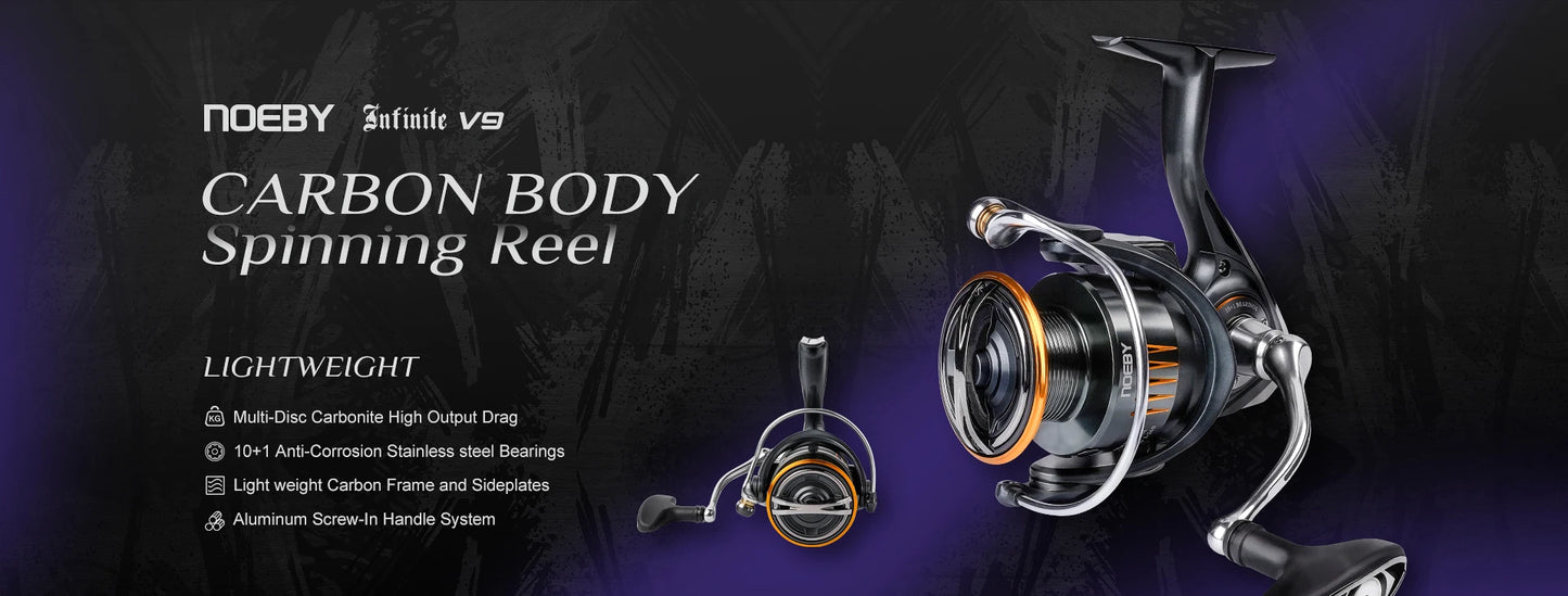 Noeby Aluminum Spinning Fishing Reel 2500 3000 4000 5000 6000 Series Zinc Alloy Gear 5.2:1 Ratio Sea Spool Max Drag 18-25kg Reel