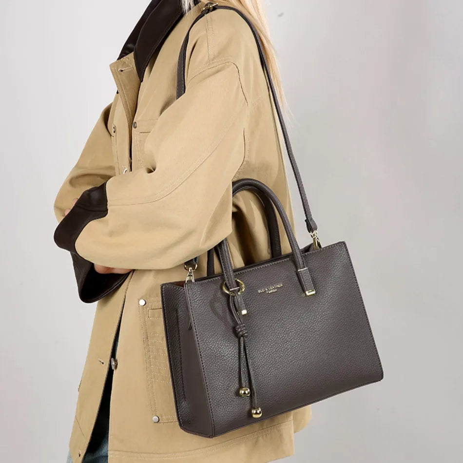 Genuine Brand Top Quality Leather Handbag Women's Tote Messenger Sac Designer Large Capacity 3 Levels Shoulder Crossbody Bags