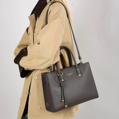 Genuine Brand Top Quality Leather Handbag Women's Tote Messenger Sac Designer Large Capacity 3 Levels Shoulder Crossbody Bags