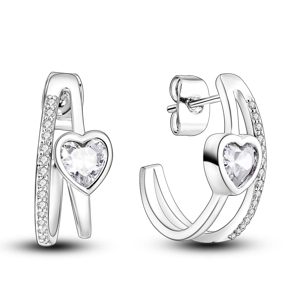 925 Sterling Silver Star Moon Heart Shape Earrings Jewelry Versatile Hoop Earrings For Women Jewelry Fine Birthday Party Gifts