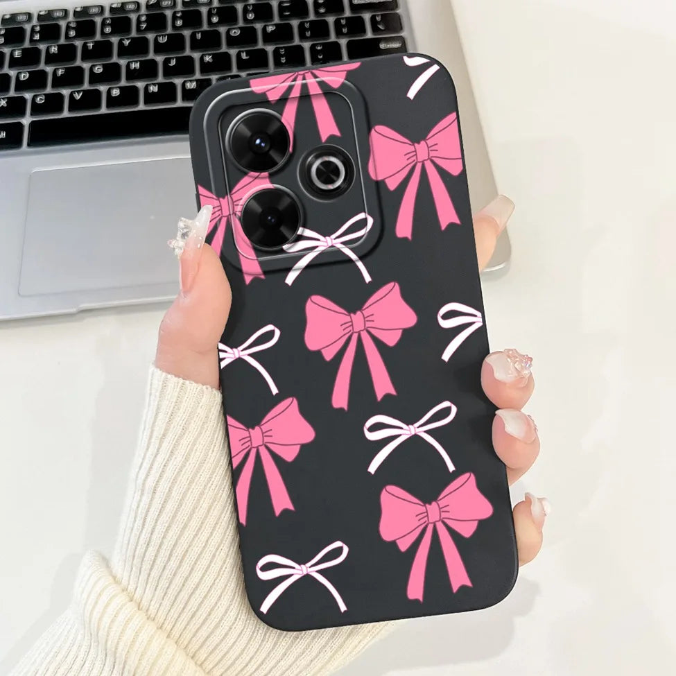 Casing For Redmi 13 Case 13 5G Cute Cat Fashion Luxury Flowers Silicone Shockproof Back Cover For Redmi 13 5G Phone Case Bumper