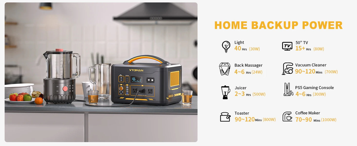 VTOMAN JUMP 1800 Power Station 1548Wh LiFePO4 Battery 1800W Emergency Power Supply for Outdoor Camping Home Energy Power