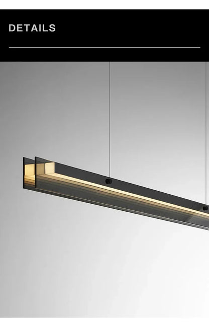 Nordic Long Glass Ceiling Chandelier Dimmable for Table Dining Room Kitchen Island Office Pendant Lights Decor Hanging Fixture