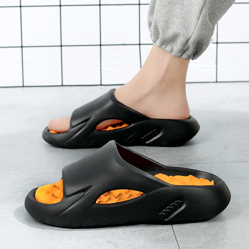 Men Massage Slippers Indoor Outdoor Sandals Beach Casual Shoes Comfortable Soft Slides Flip-flops Men's Sandals Big Size 46 47
