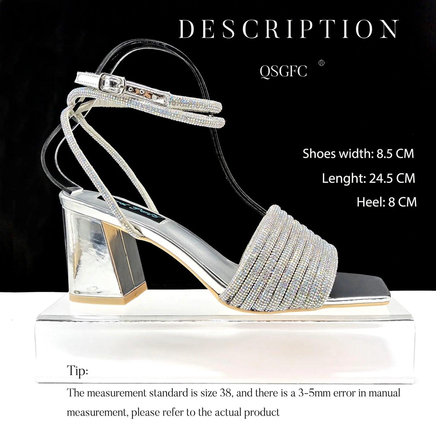 Stylish And Special Olive Bright Bag Match Women's Sandals Set With Big Diamond Tassels And Long And Short Double Chains
