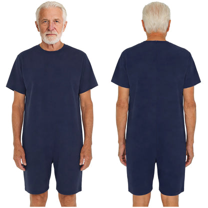 Men Women Special Needs Adaptive Clothing Elderly Alzheimer ASD Anti-Strip Jumpsuit Back Zipper Bodysuit Daily Wear Homewear