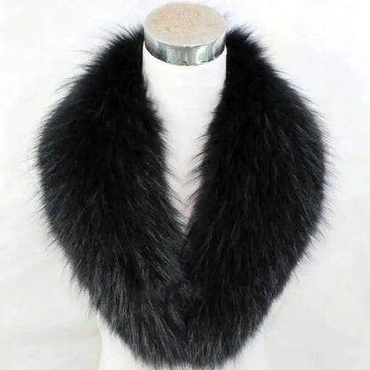 Raccoon Fur Collar Female Winter Fur Collar Coat Jacket Shawl Women Furry Fur Collar Scarves Neck Warmer Natural Fur Scarves