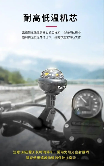 High‑Precision Riding Compass Waterproof Sun‑resistant Luminous Guiding Ball Navigation Tool for Motorcycle Electric Bicycle
