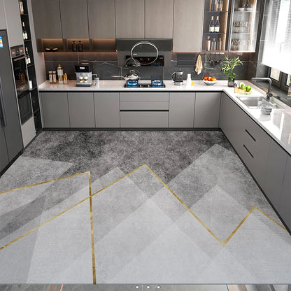 Modern Minimalist Balcony Washable Carpet Large Area Non-slip Floor Mat Anti-oil Anti-fouling Kitchen Rugs Home Pvc Leather Rug