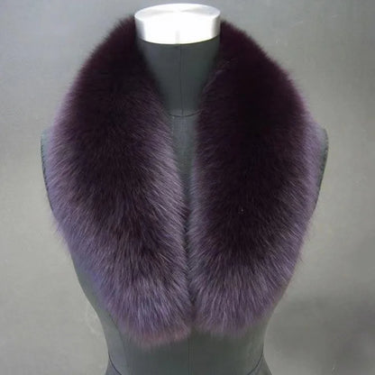 Fox Fur Collar 100% Real Fox Fur Scarf Winter Women Natural Fur Gray Collar Large Size Neck Warmer Fur Scarf Shawls