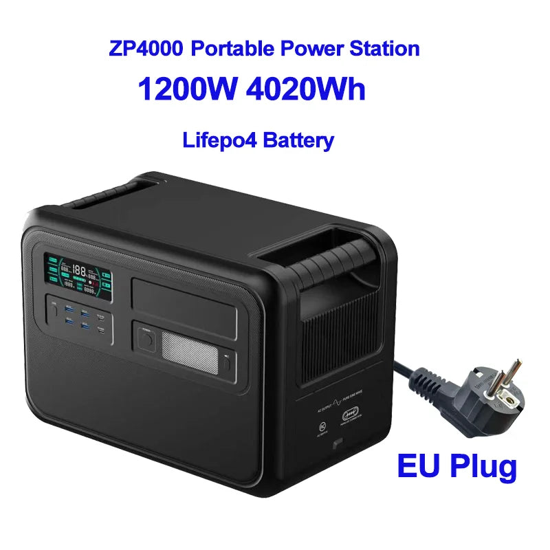 4020WH 1200W Portable Power Station 902WH 1000W Lifepo4 Battery Pure Sinve Wave Solar Generator for Emergency Power Supply