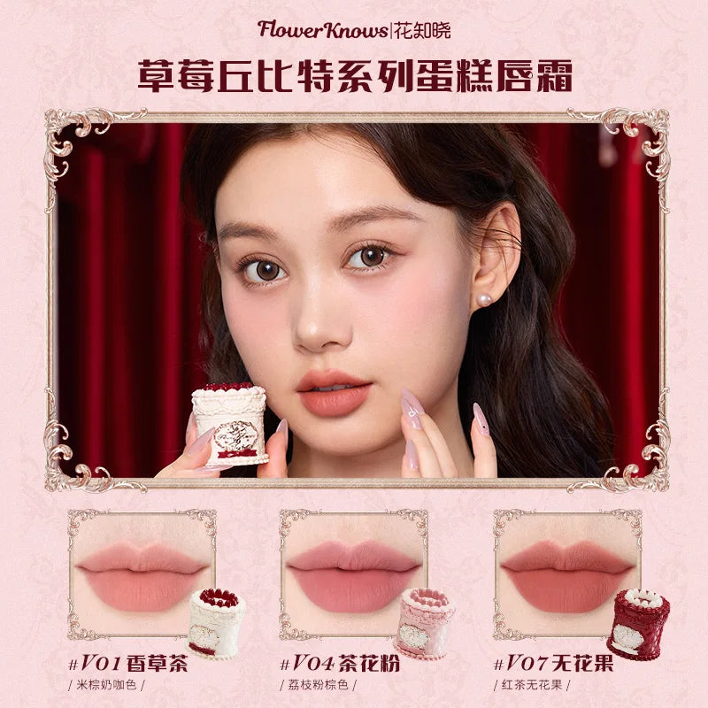 Flower Knows Strawberry Cupid Professional Makeup Set For Women Full Kit Gift Box Eyeshadow Lip Cream Blush Compact Powder Sets