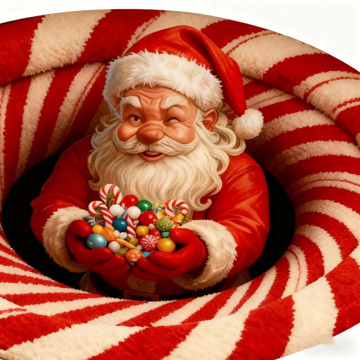 Christmas Rugs Indoor Optical Illusion Santa Claus Anti-Slip Area Rug Christmas Decorations For Living Room Entryway Office Dorm