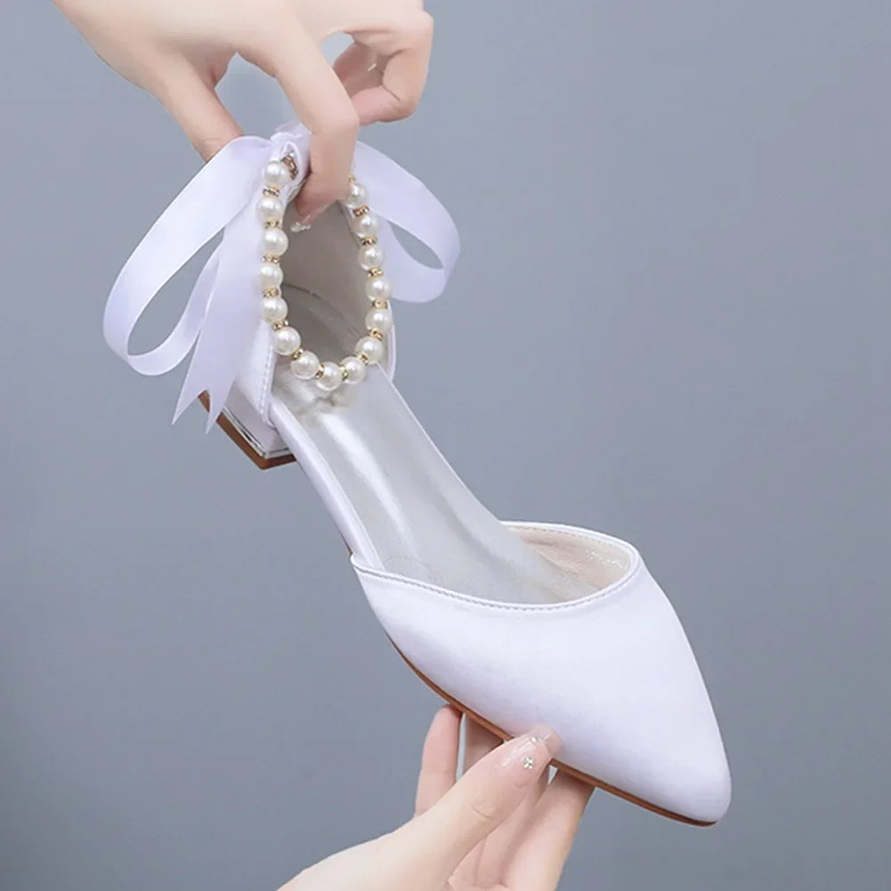 Summer New Women Shoes Fashion Pointed Tip Flat Sandals for Woman Elegant Dress Wedding Shoe Luxury Designer Shoes Zapatos Mujer