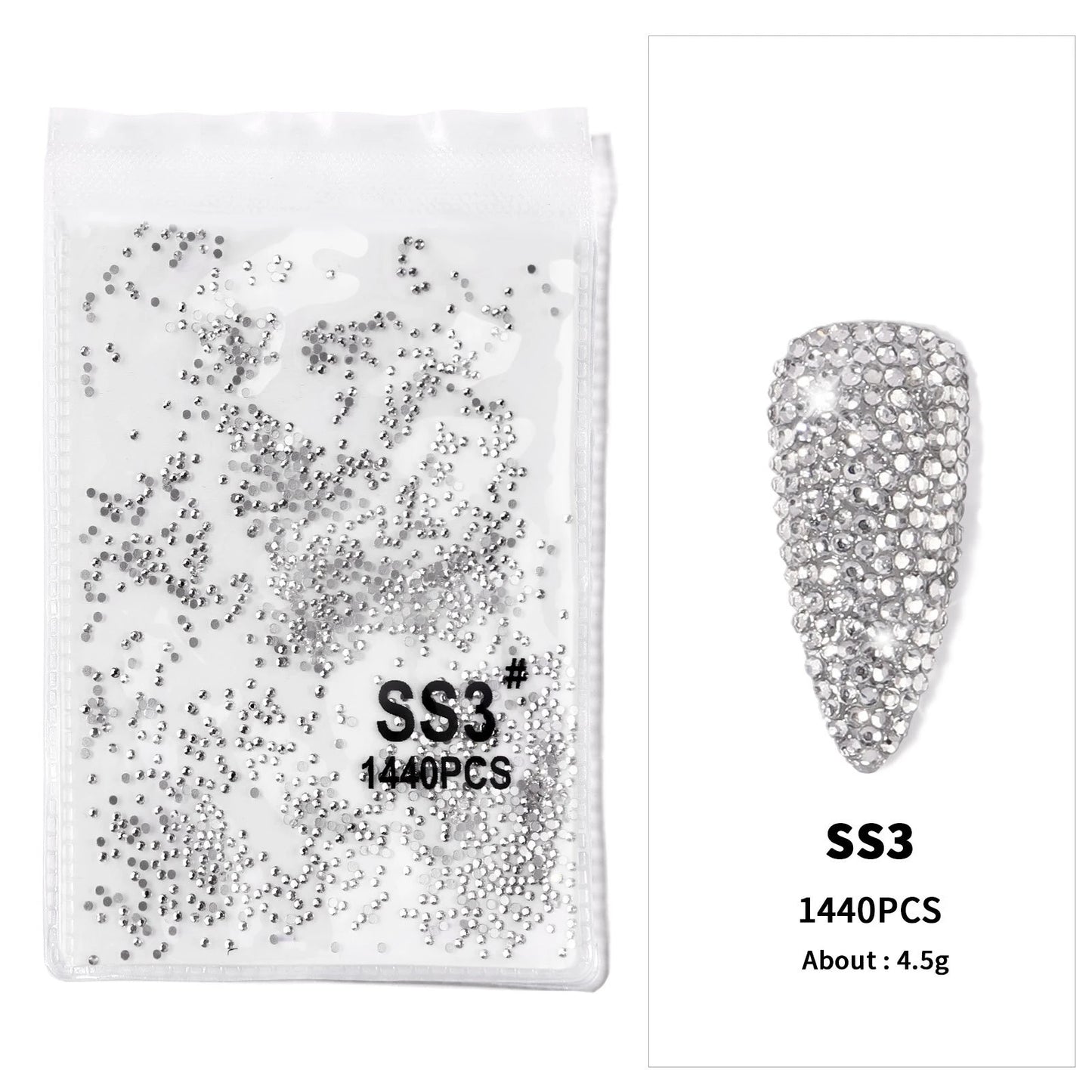 12Gird 3D Glass AB Crystal Nail Art Rhinestones Kit Flatback Round Bead Charm Gem Stones Jewelry Diamond with Tools for Nail Art