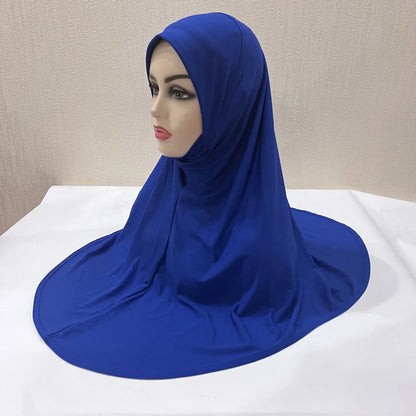 H124 Adults high quality big size muslim hijab scarf with chin part islamic headscarf hats armia pull on headwrap turban caps