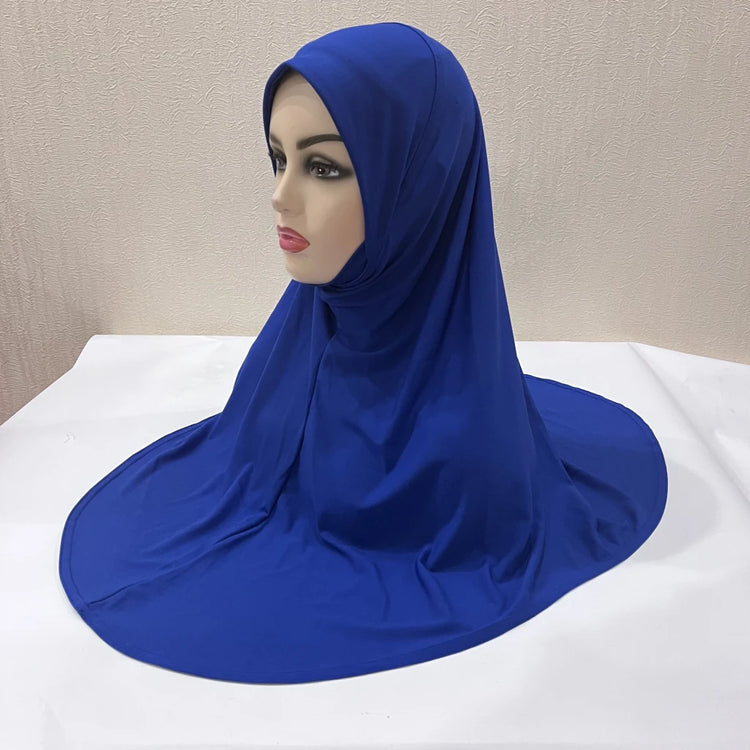 H124 Adults high quality big size muslim hijab scarf with chin part islamic headscarf hats armia pull on headwrap turban caps