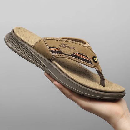 Men's One-Strap Sandals Anti-Slip Soft-Soled Male Slippers Comfortable Slides Everyday Slip-On Sandals Leisure Walk Flip-flops