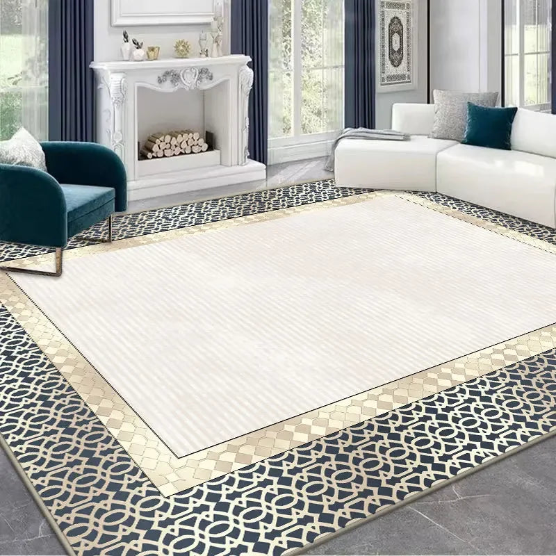 Light Luxury Rugs for Bedroom Anti-slip Bedside Rug Large Area Living Room Decoration Soft Carpet Washable Cloakroom Floor Mat