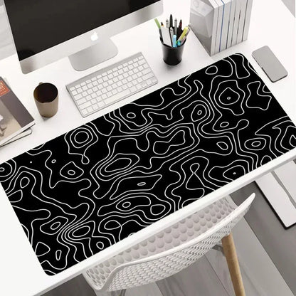 Hot Sell Large Gaming Mouse Pad Multi-size Gamer Mat Abstract XL Computer Cushion Keyboard Desk Non-Slip Rubber Locking Edge Rug