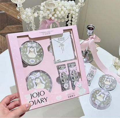 JOJO DIARY Ballet Day Series Makeup Gift Box Fitting Base Makeup Colored Lipstick Necklace Gift Giving
