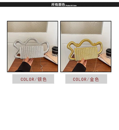 2026 Luxury Designer Women's Shoulder Bags Silver Evening Clutch Bag Trend Clip Party Purse Fashion Crossbody Handbag